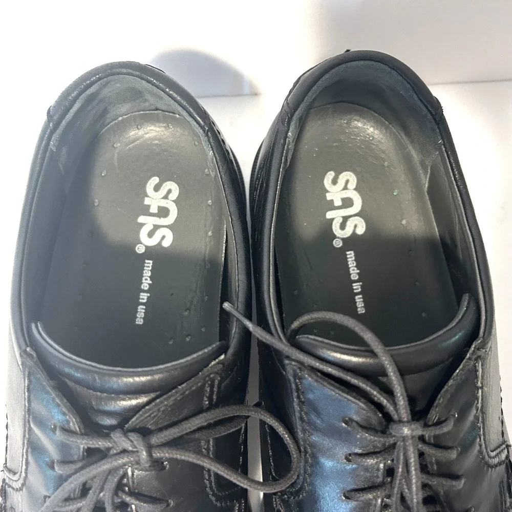 SAS Ambassador Oxford Mens 11.5 Black Leather Lace Up Dress Shoes Orthopedic